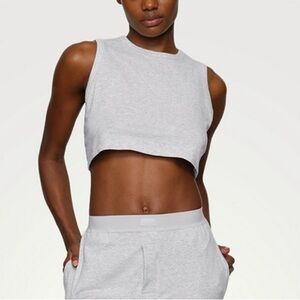 SKIMS Gray Cropped Tank Top